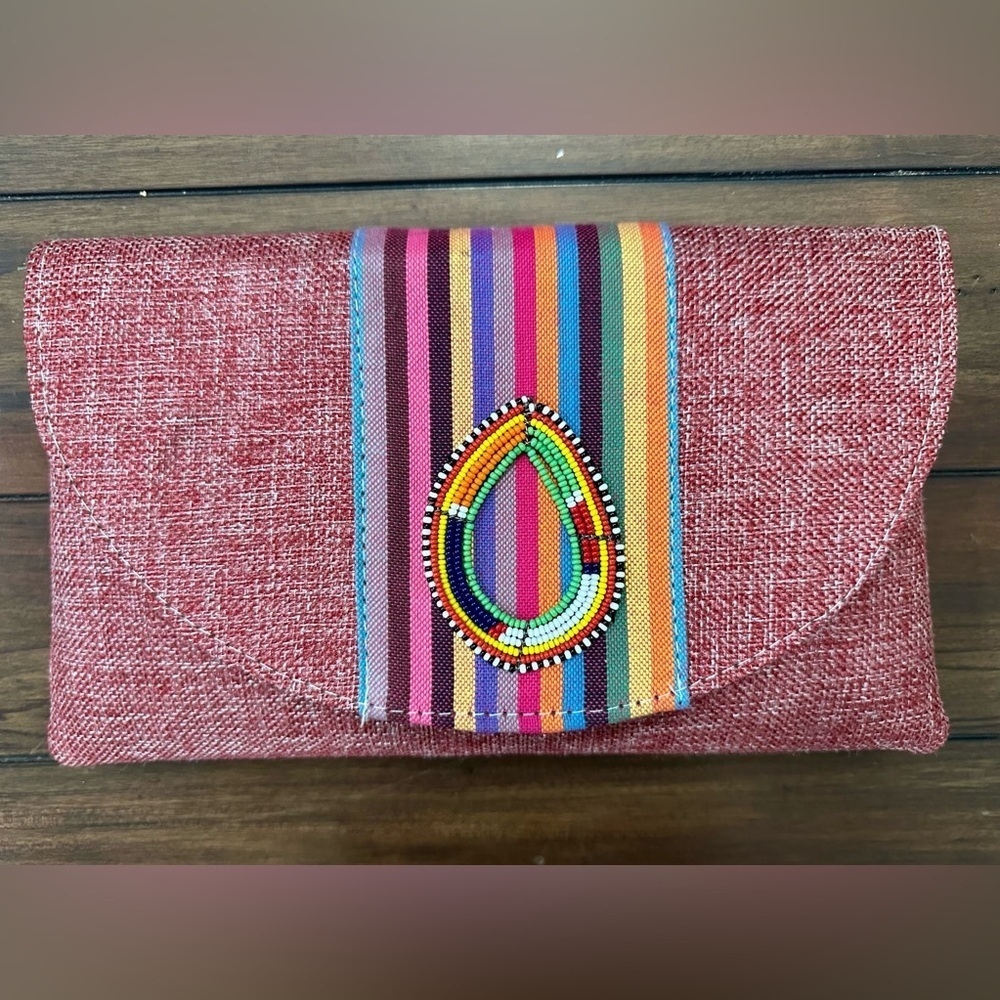 Artisan Made Colorful Beaded Women's Clutch